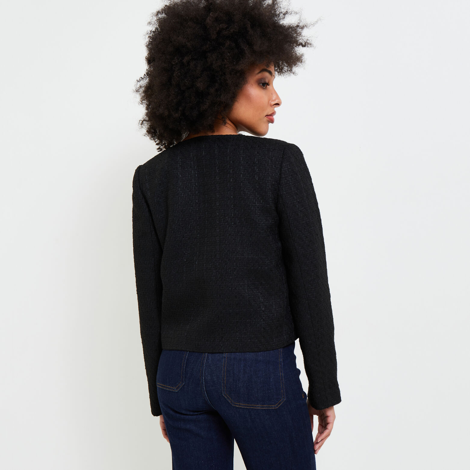 Veste en tweed boutonnée femme
