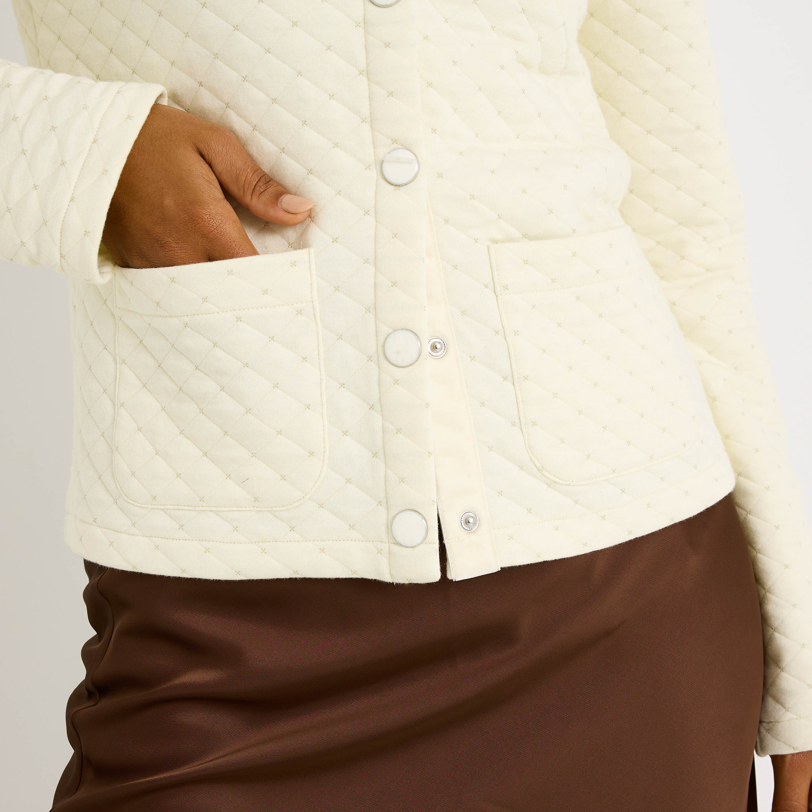 Veste en maille matelass&eacute;e femme 