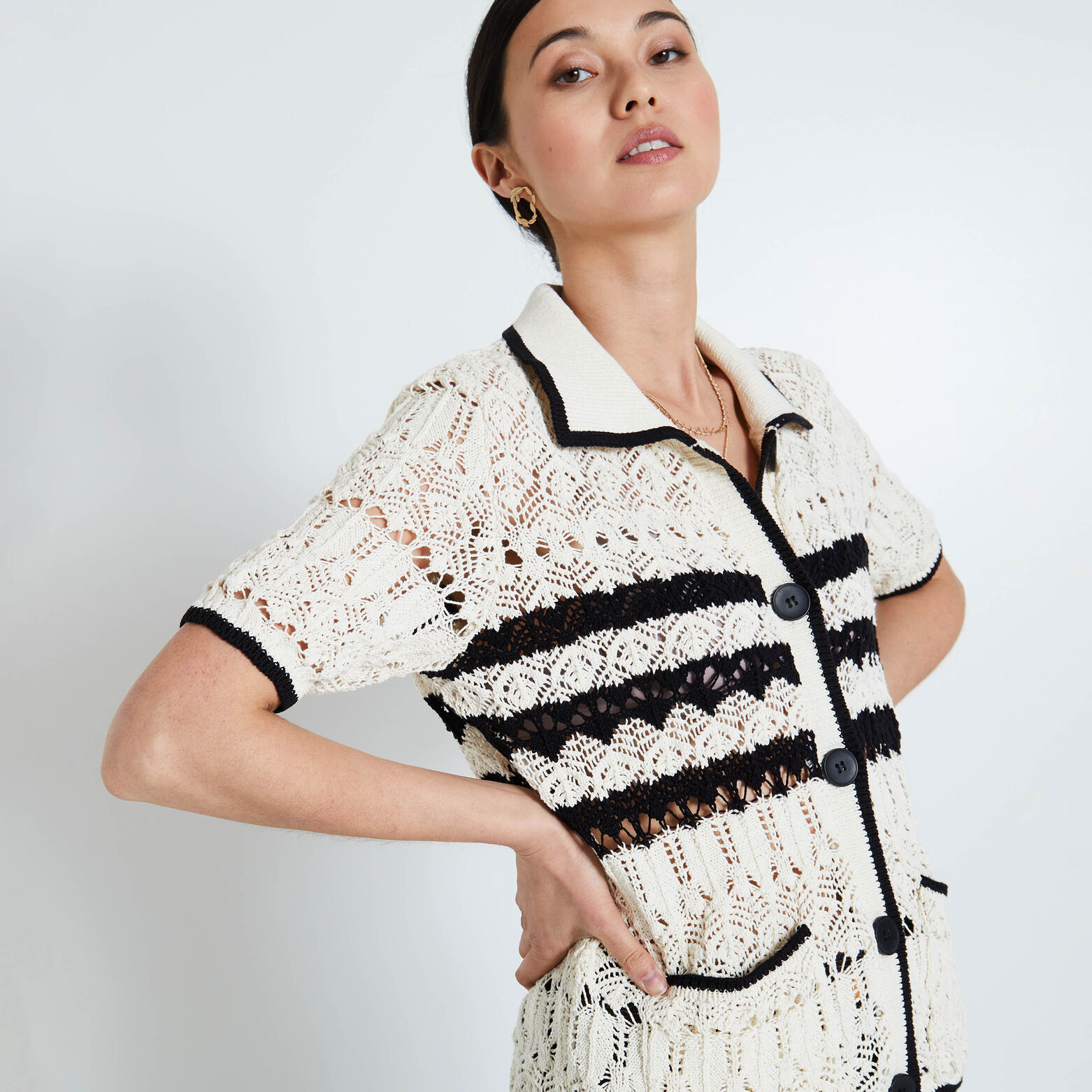 Gilet ajouré femme
