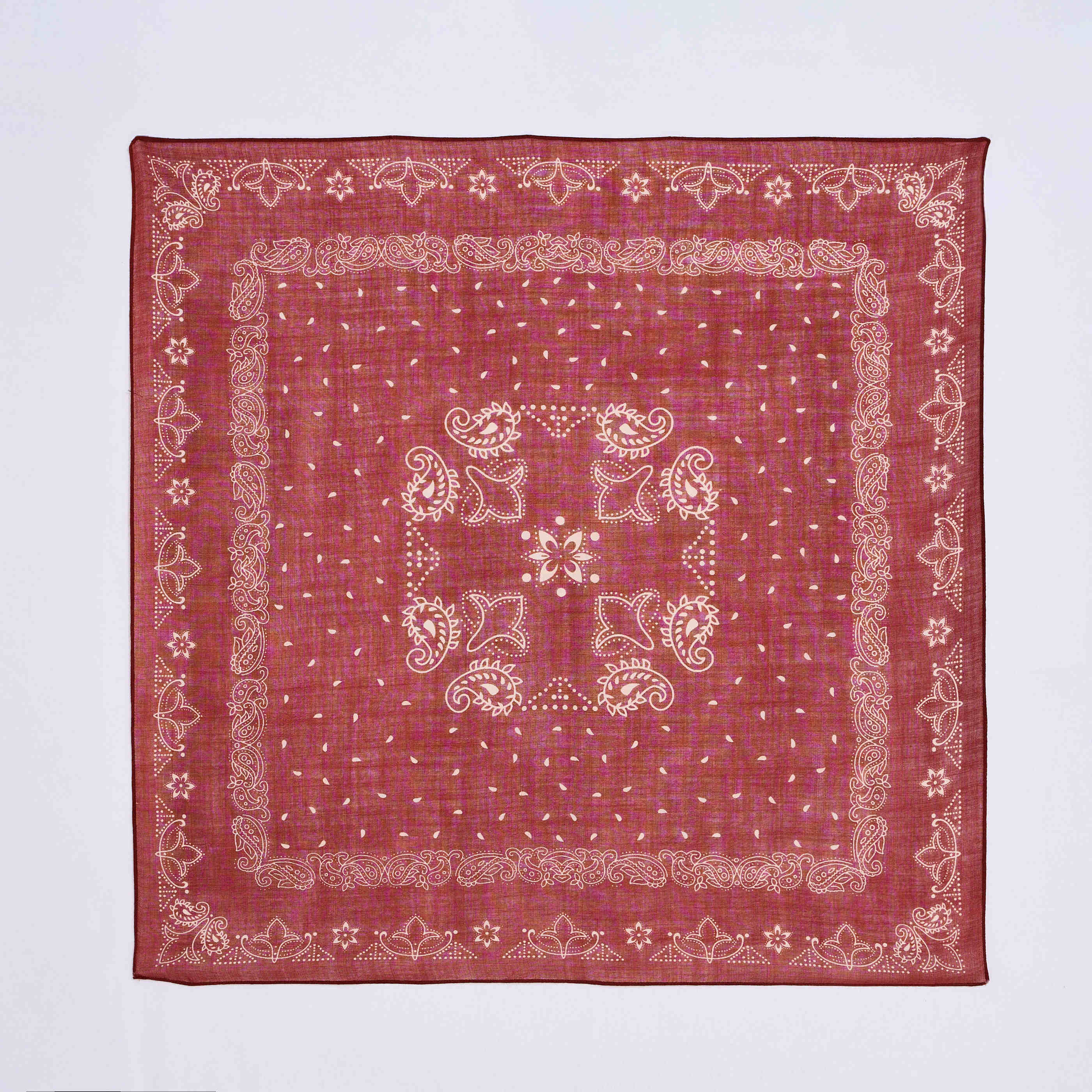 Foulard carr&eacute; imprim&eacute; bandana femme