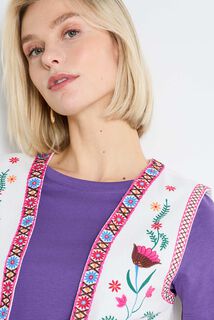 Gilet sans manches brodé femme
