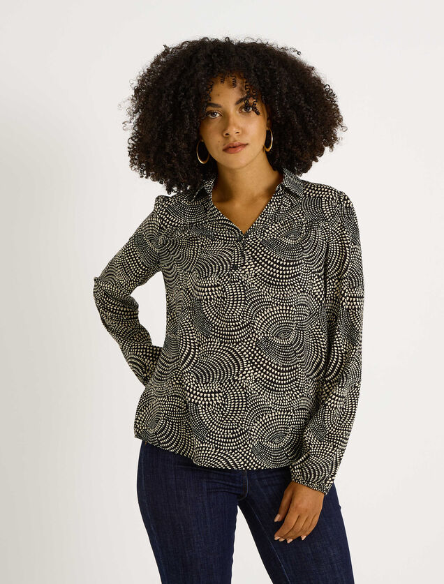 Blouse imprim&eacute; bicolore femme
