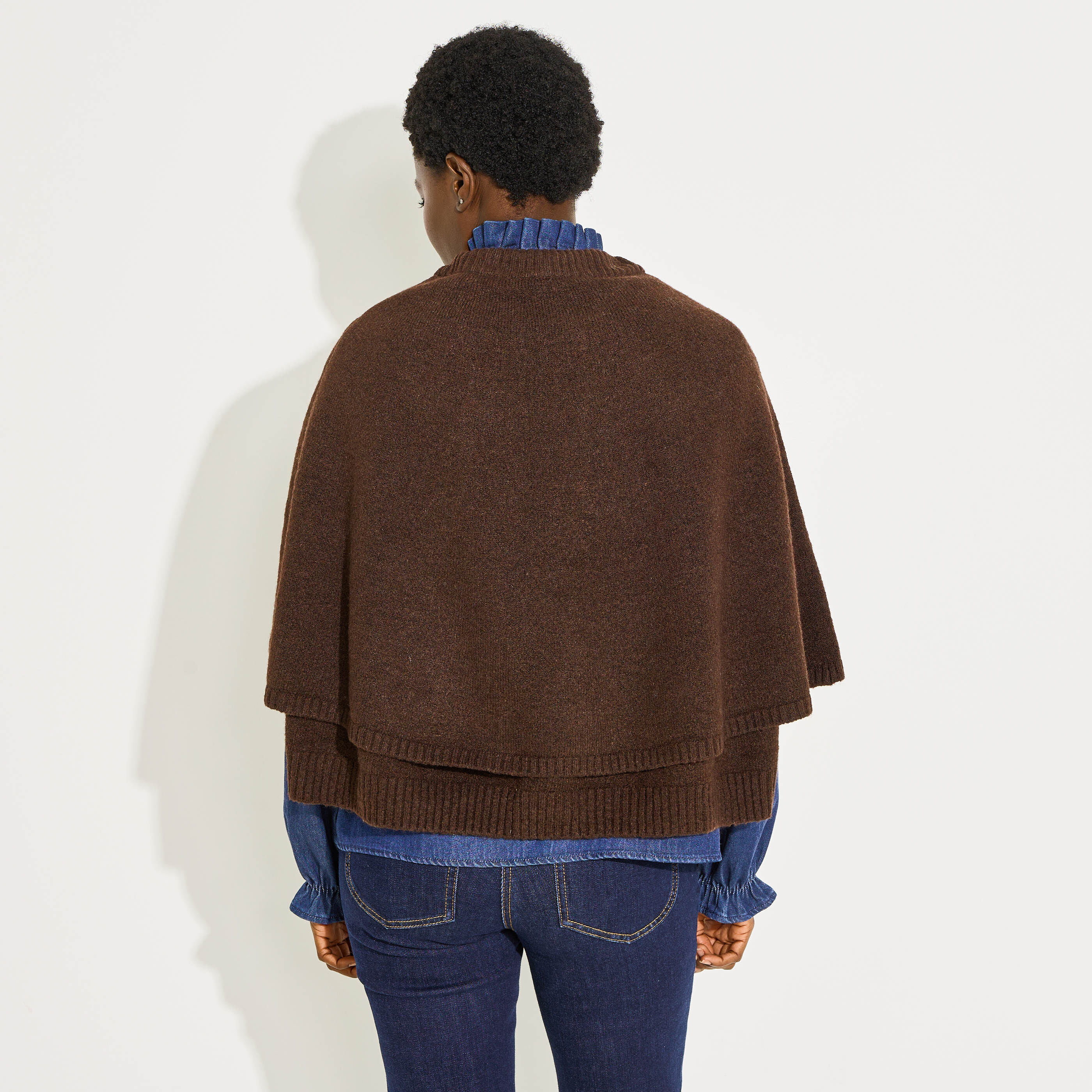 Cape courte en maille femme