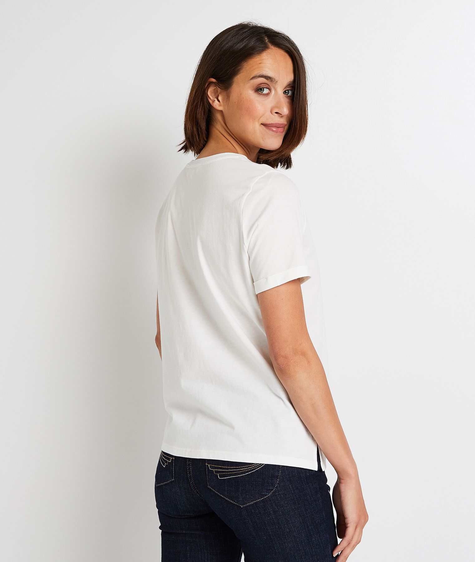 T-shirt col rond imprimé femme