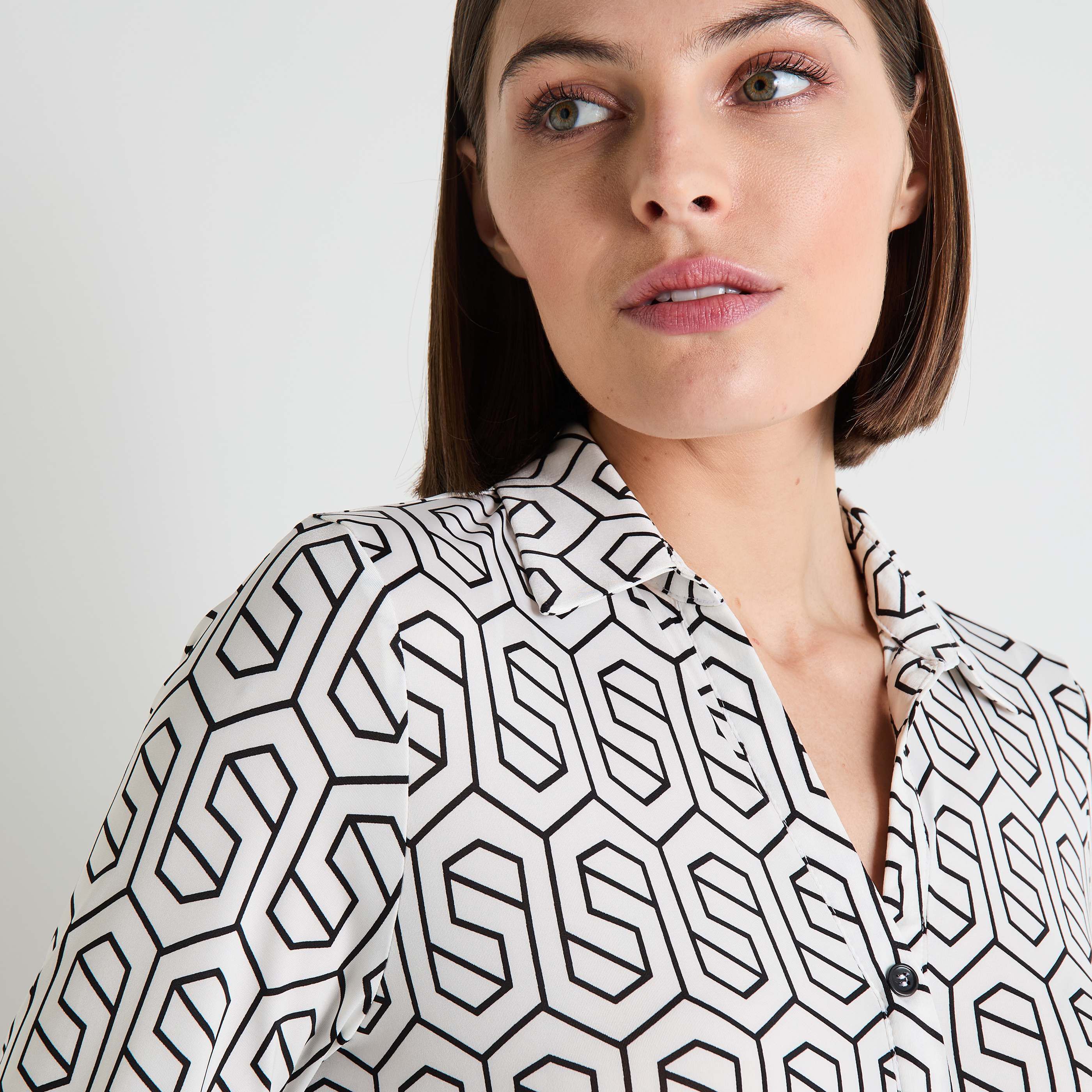 Chemisier imprim&eacute; femme
