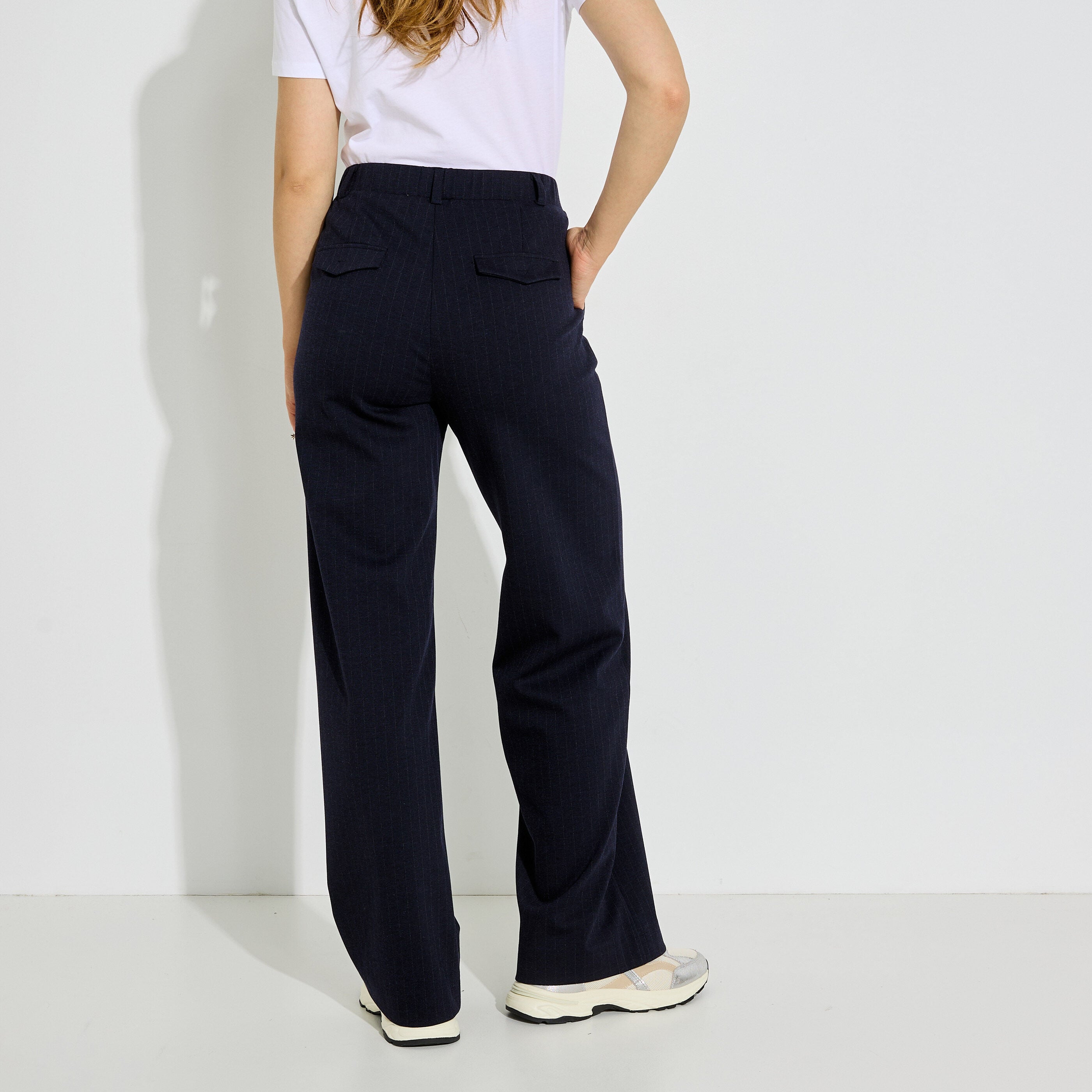 Pantalon large ray&eacute; femme