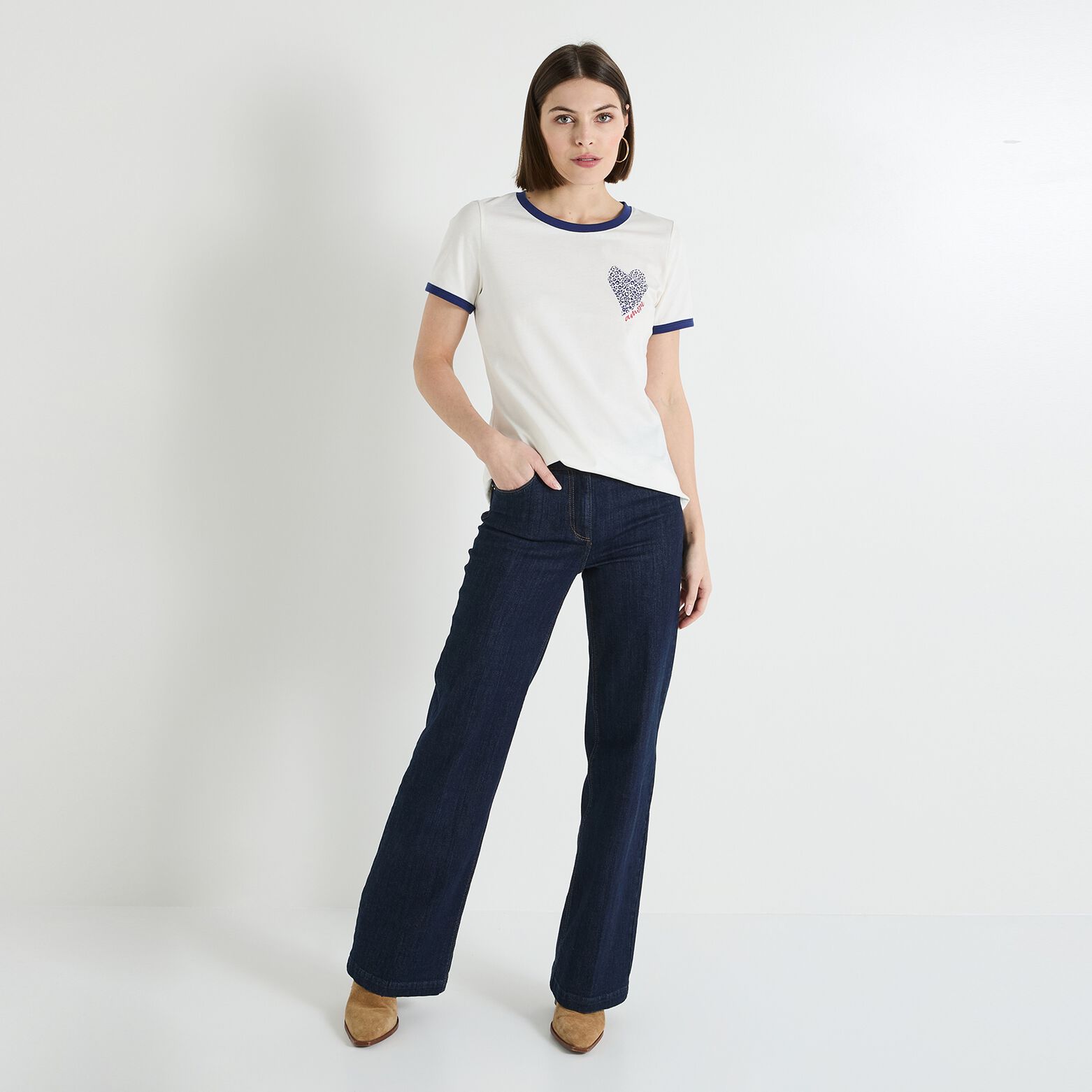 T-shirt col rond femme