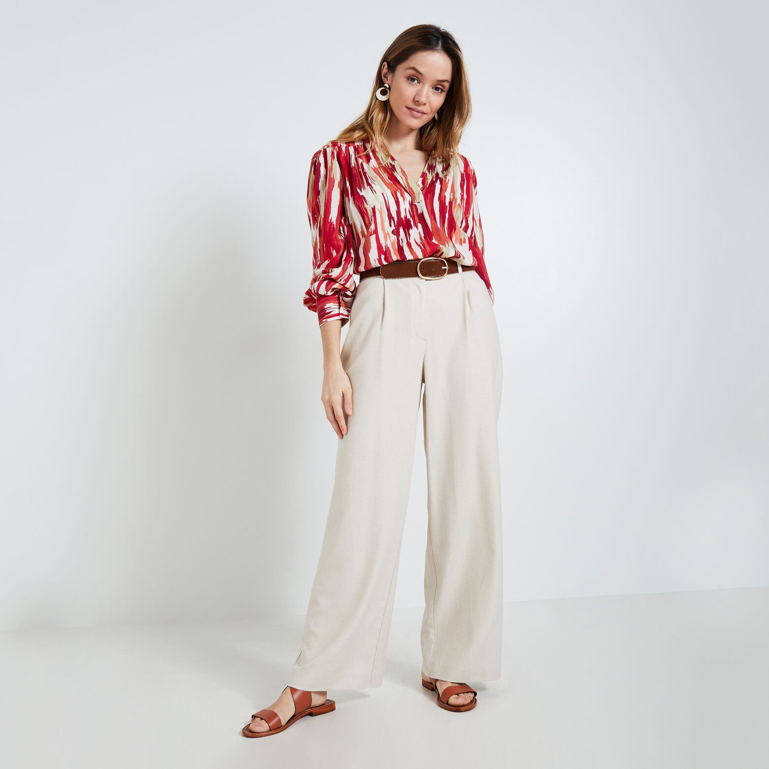 Blouse col V femme