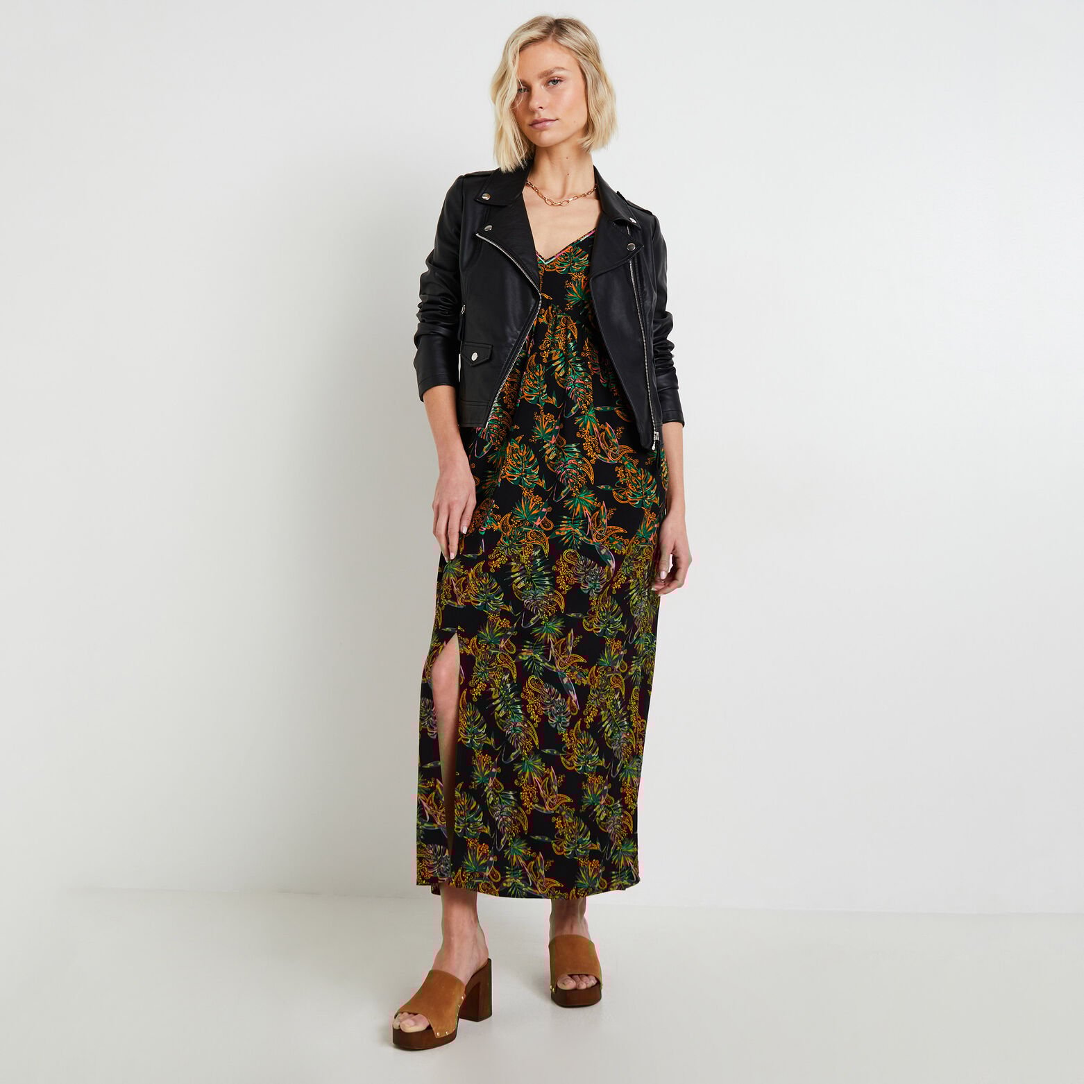 Robe longue imprimée femme