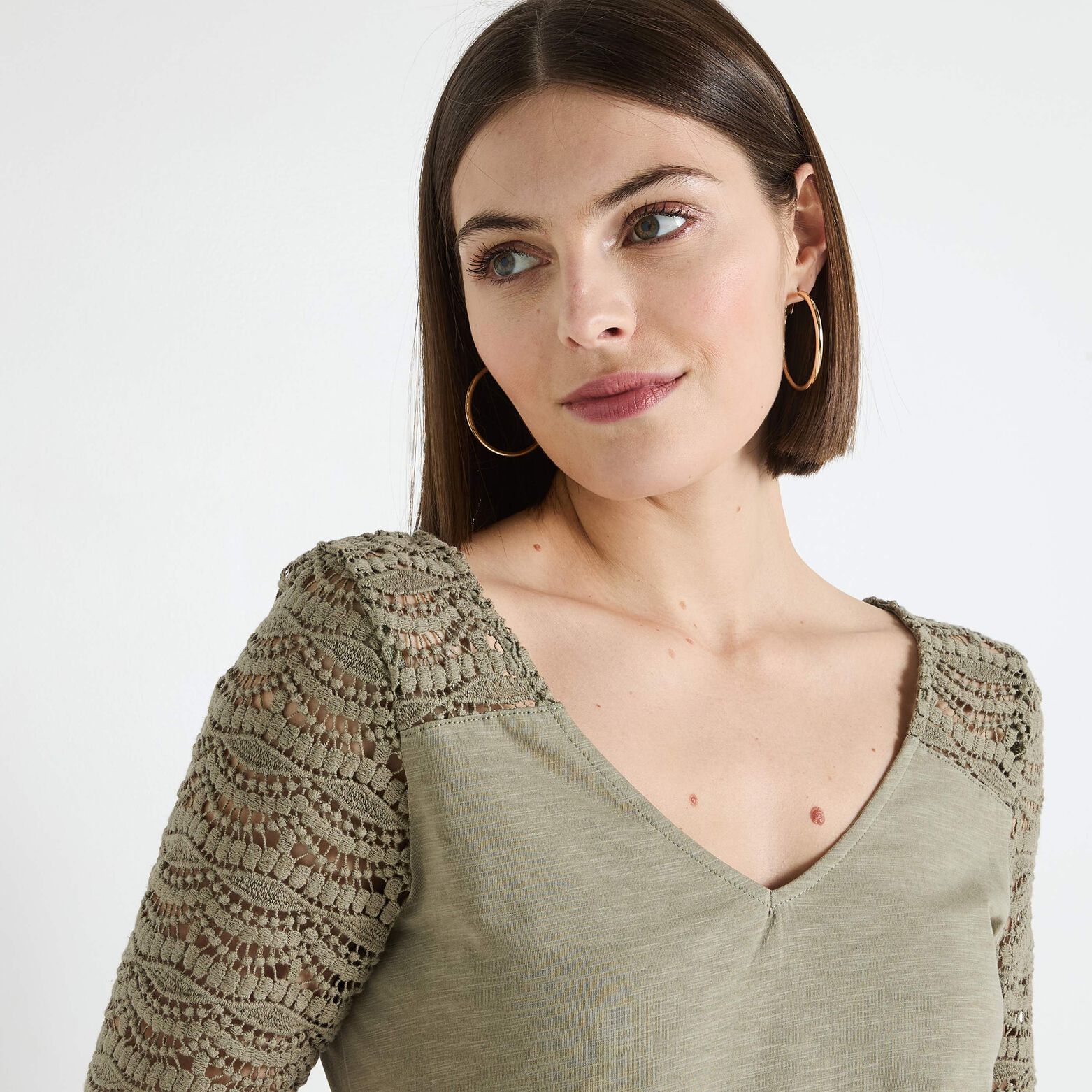 T-shirt col V femme