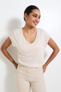 T-shirt en lin mélangé femme
