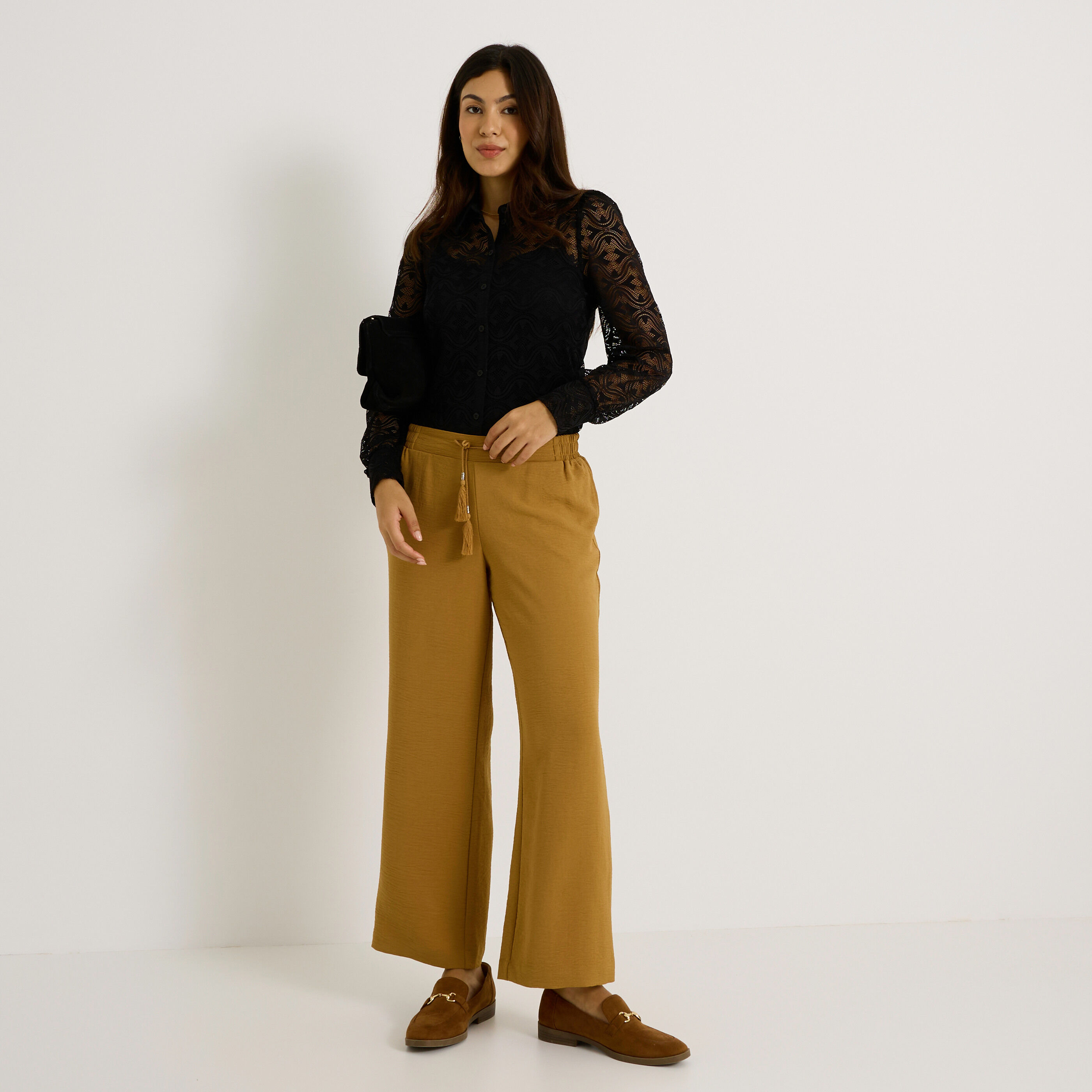 Chemise &agrave; d&eacute;tails ajour&eacute;s femme