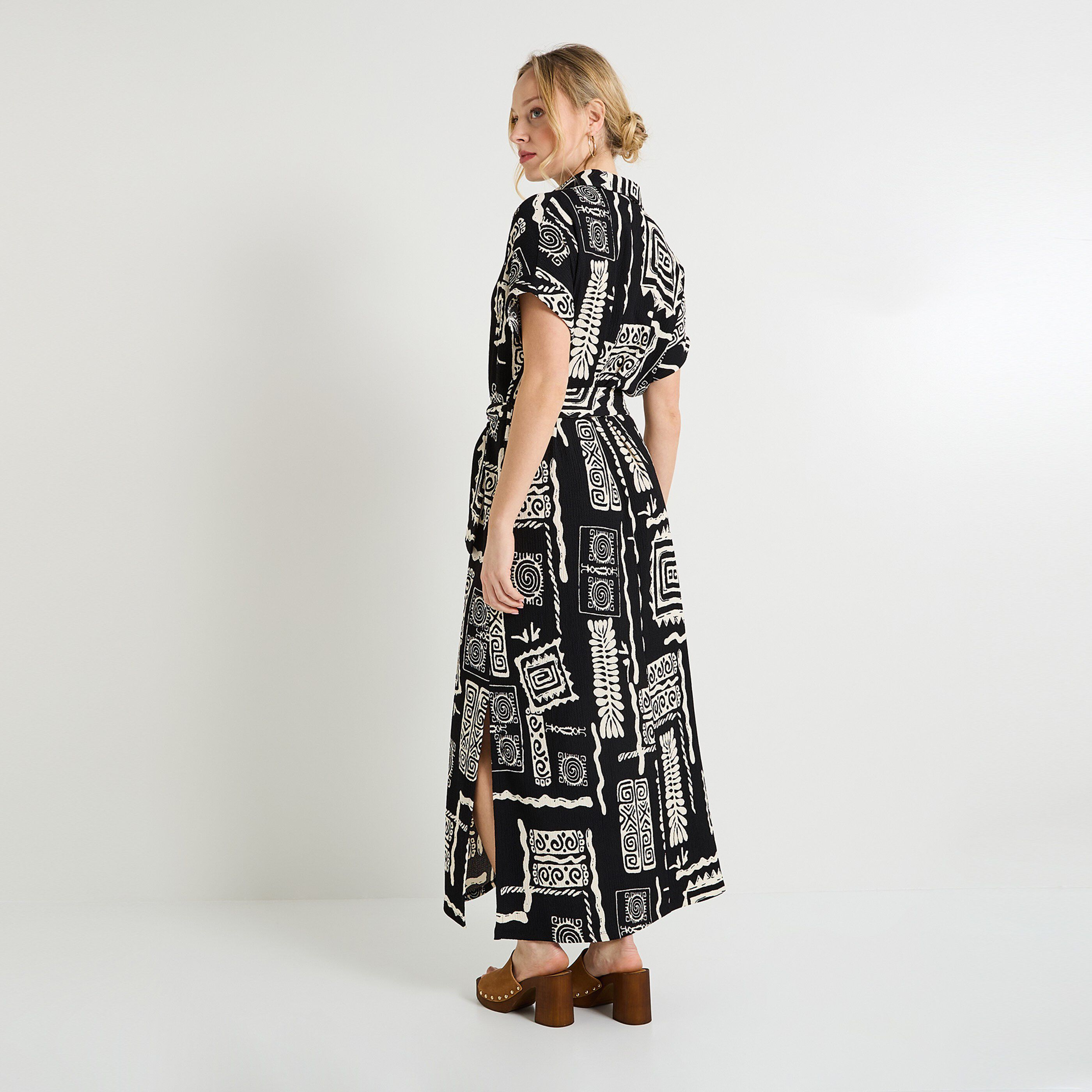 Robe col chemise femme