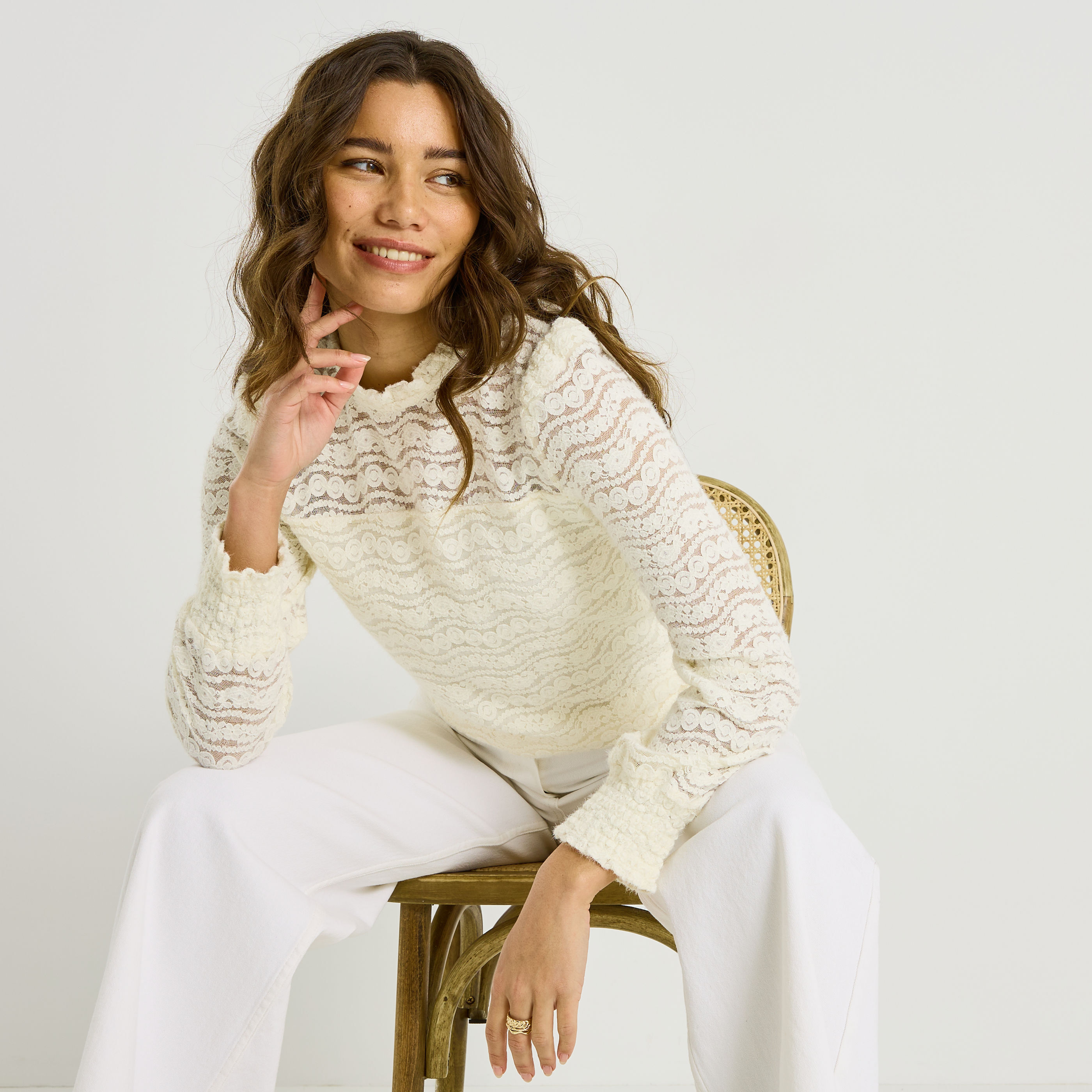 Blouse col victorien femme