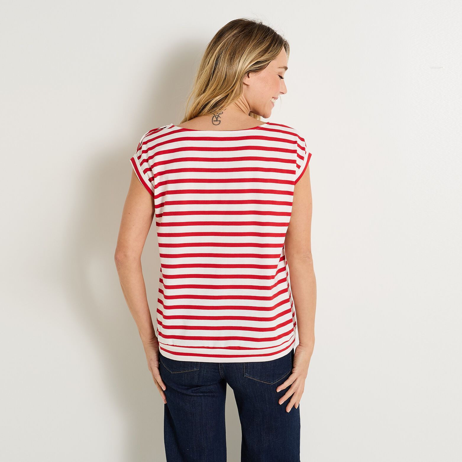 T-shirt col bateau femme