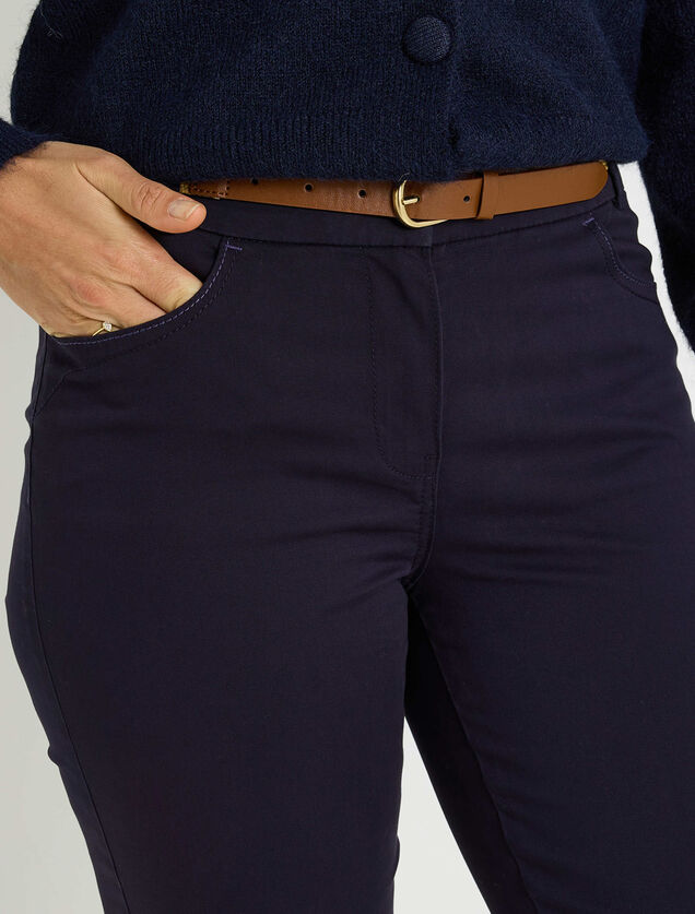 Pantalon chino uni femme