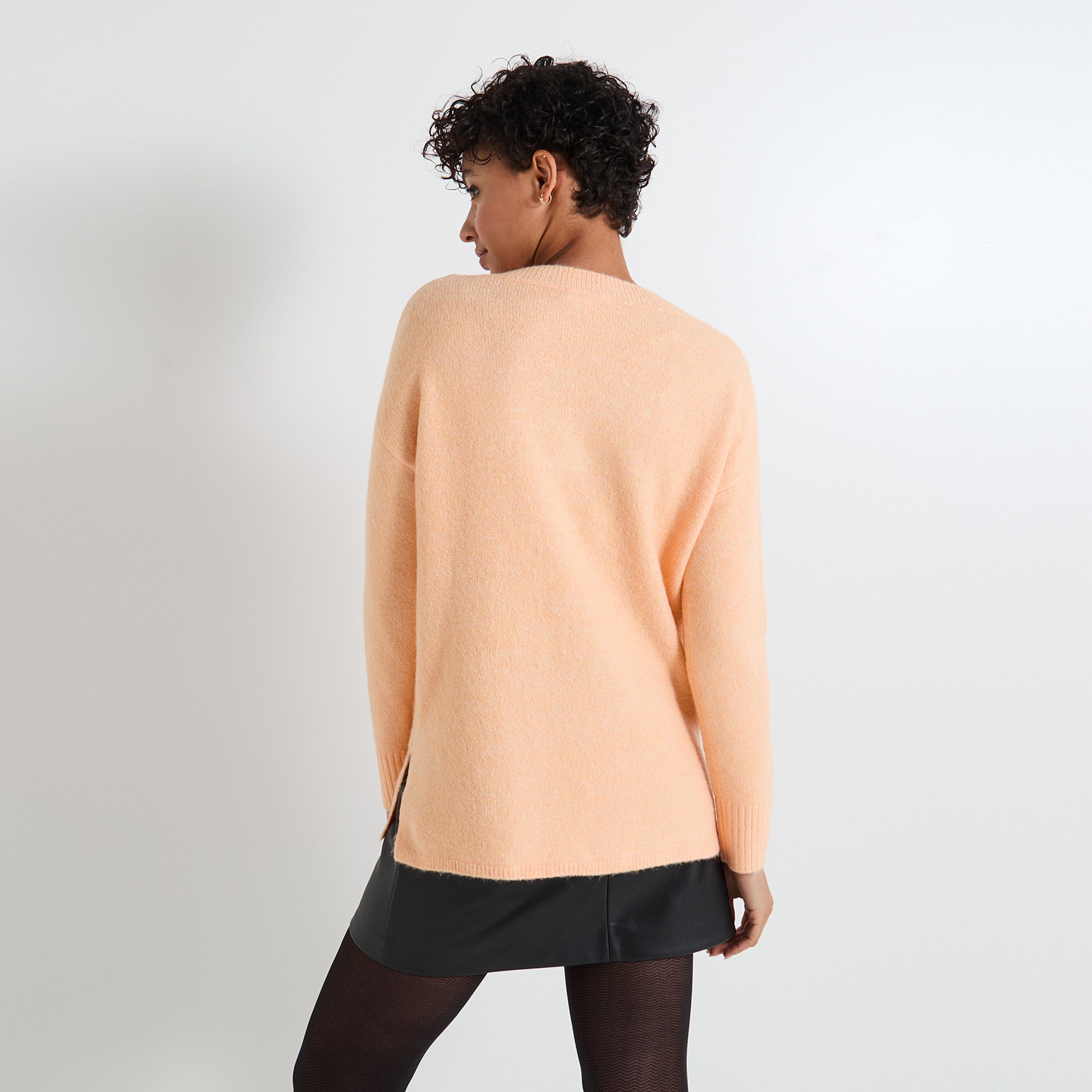 Pull col V femme