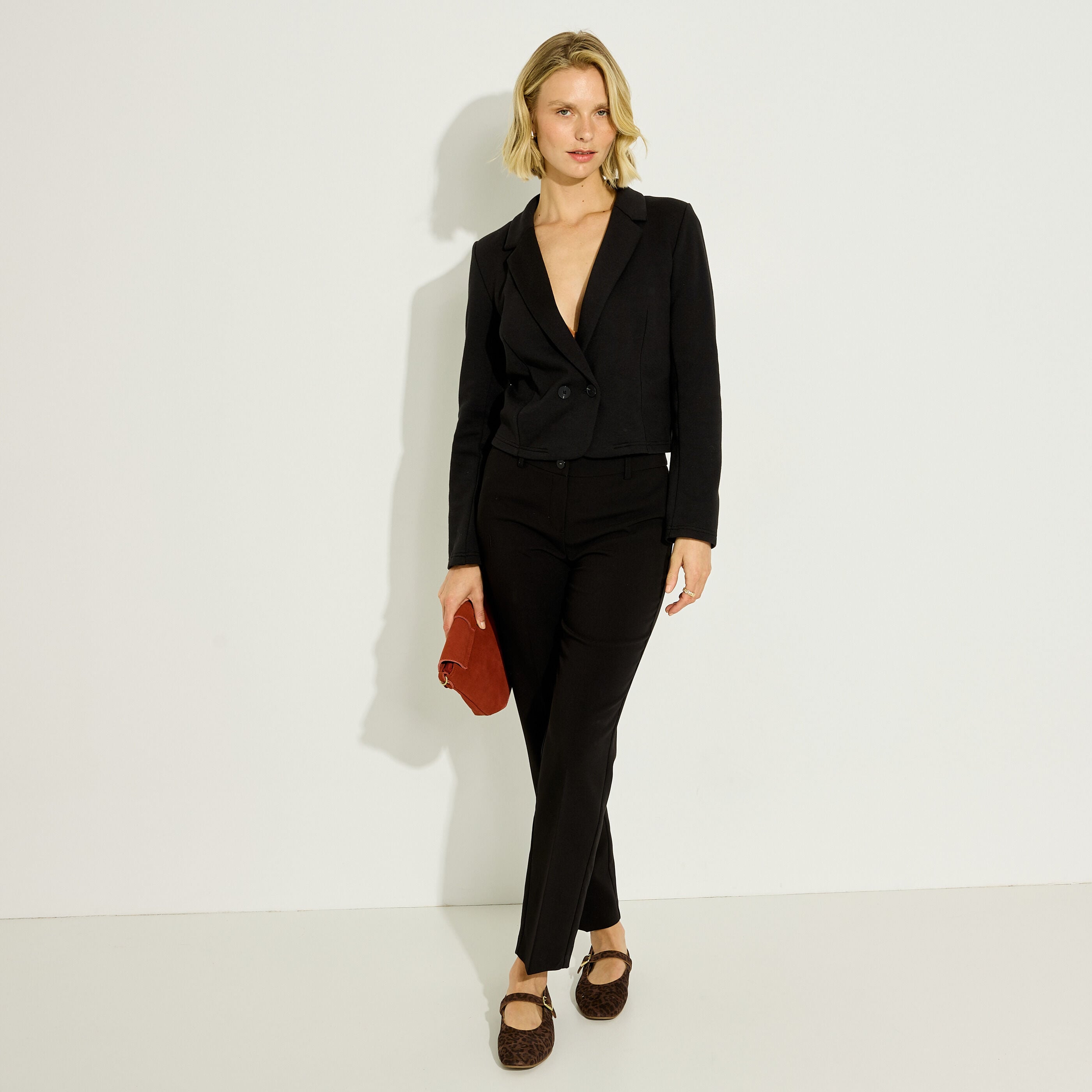 Bol&eacute;ro en maille col tailleur femme