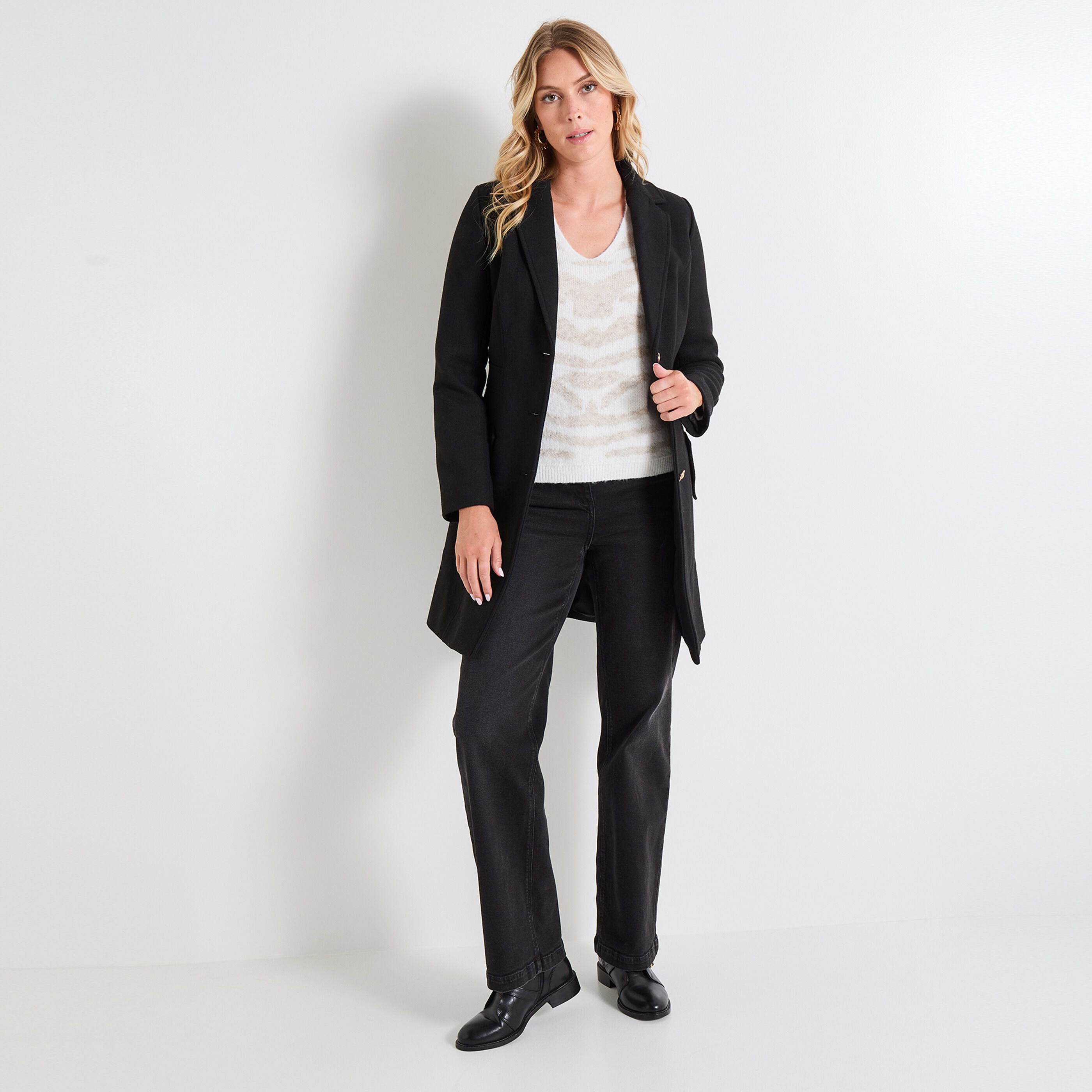 Manteau boutonn&eacute; femme