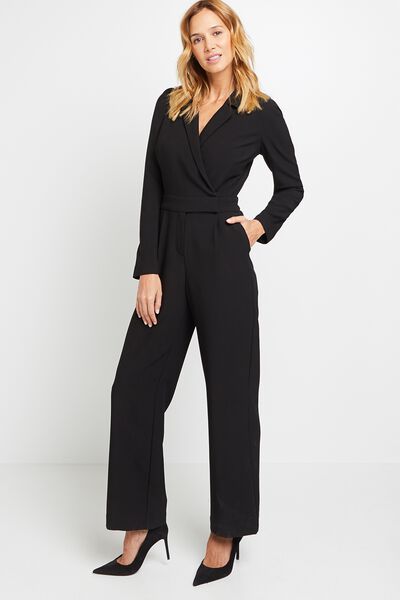 Combinaison noire manches longues femme