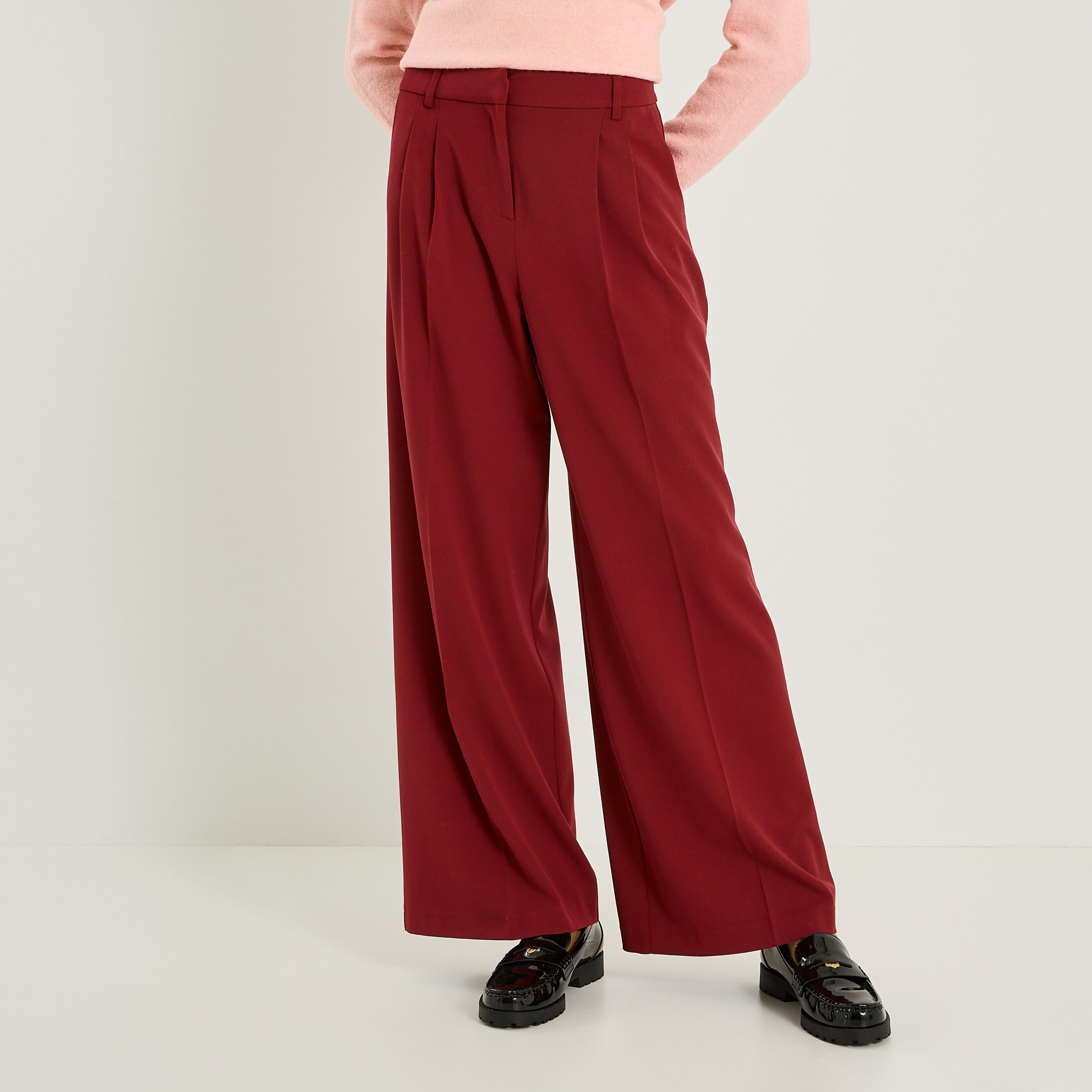 Pantalon fluide &agrave; pinces femme