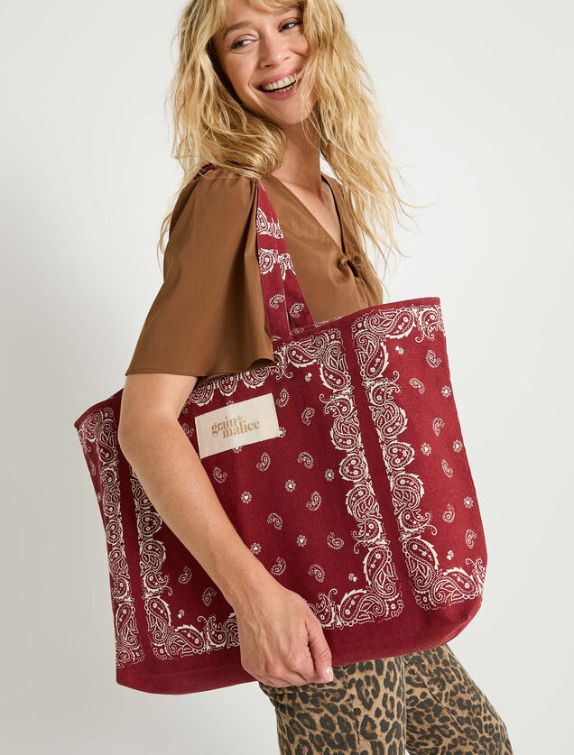 Tote bag zippé imprimé femme