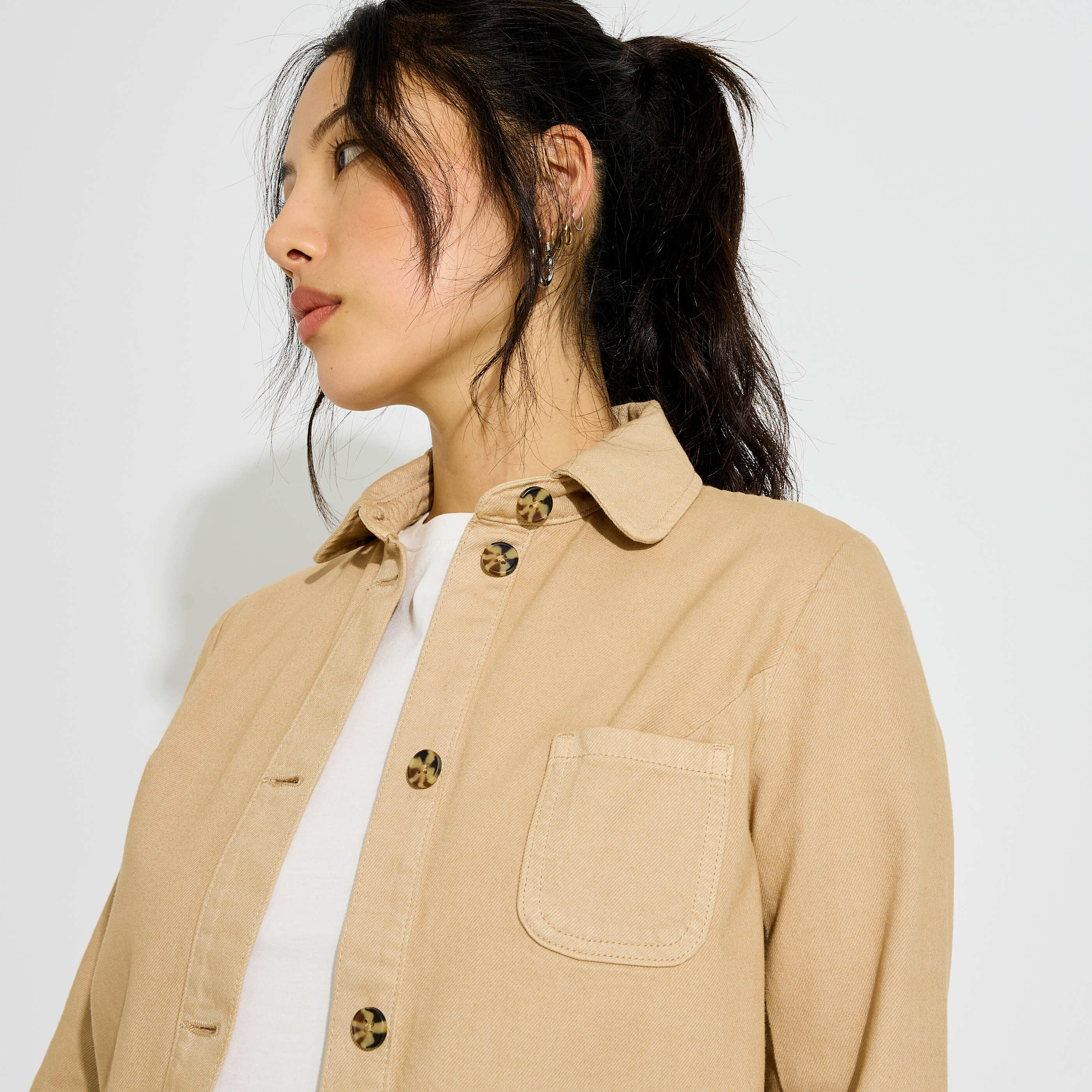 Veste d&eacute;contract&eacute;e col chemise femme