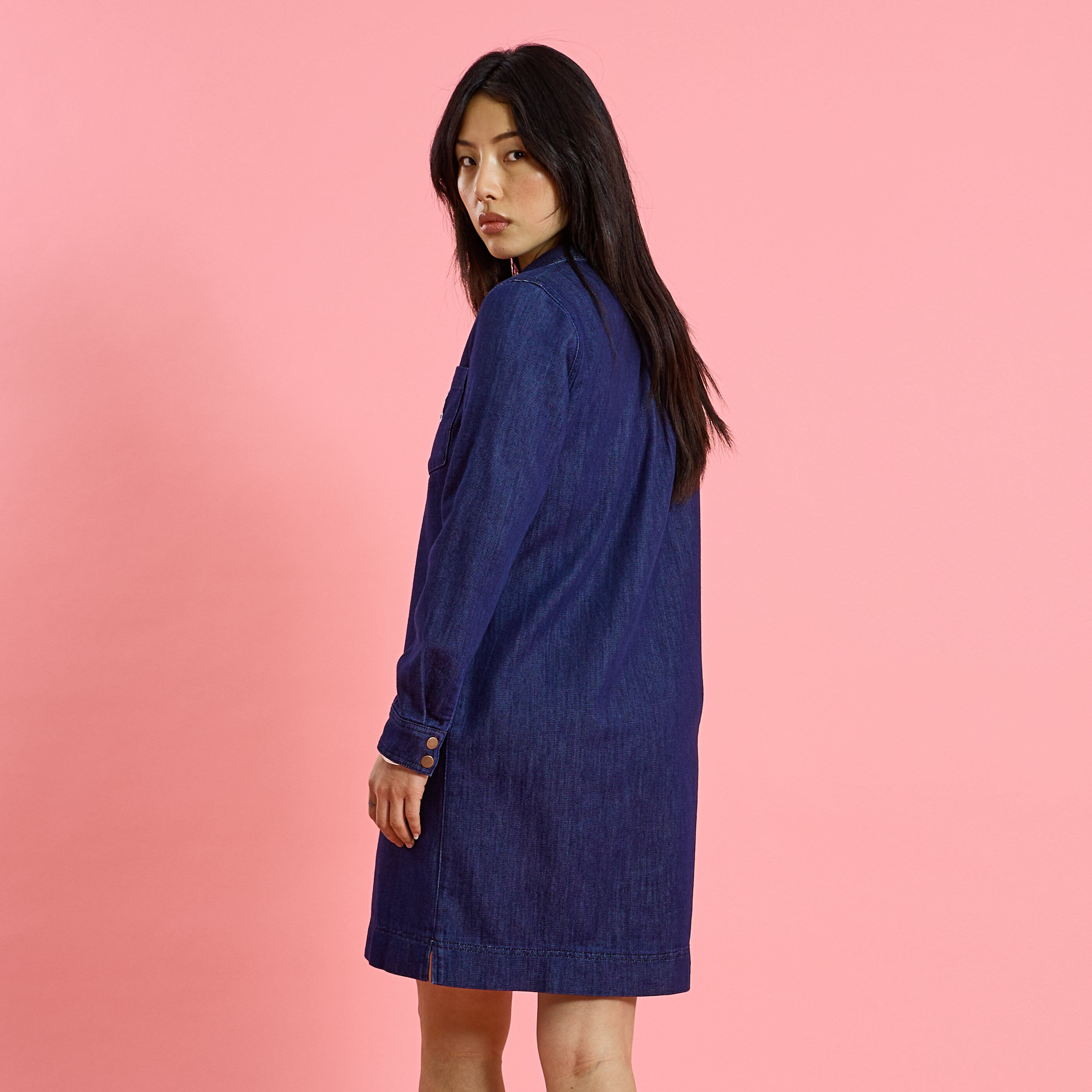 Robe courte en denim femme