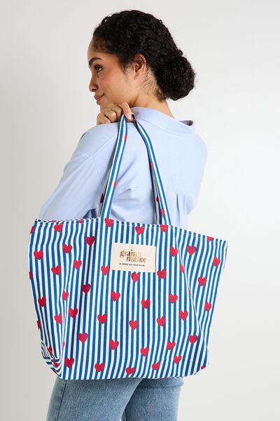 Tote bag rayé femme