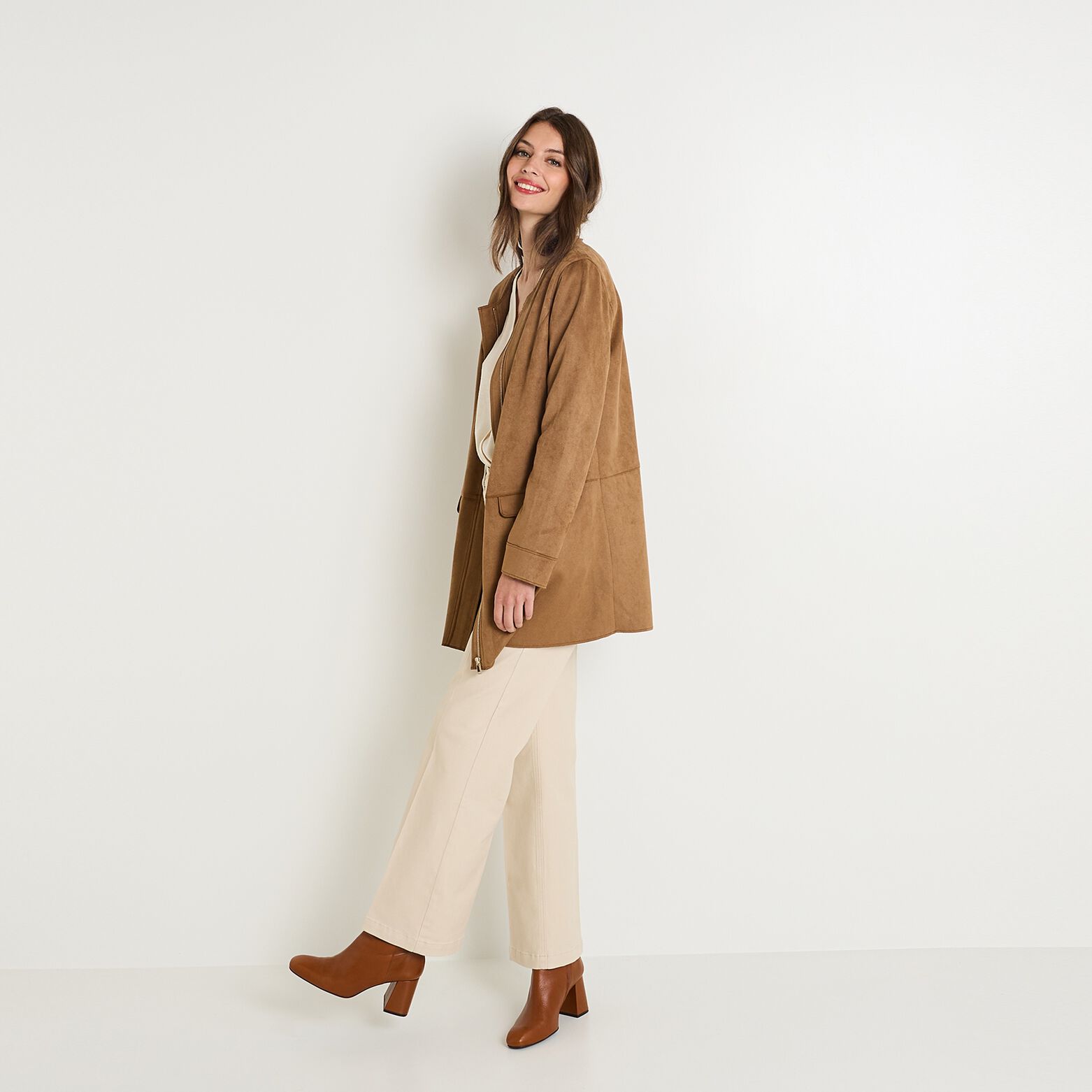 Manteau suédine femme