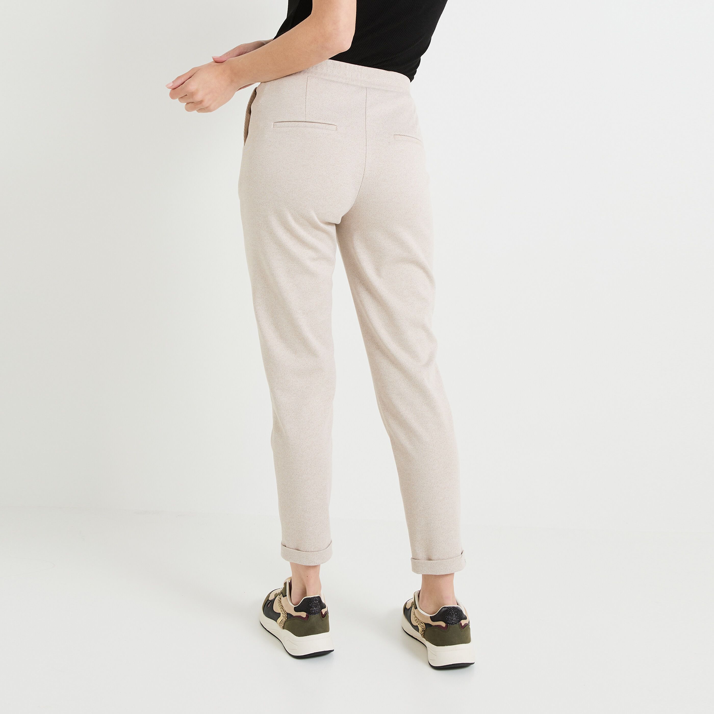 Pantalon cigarette maille femme