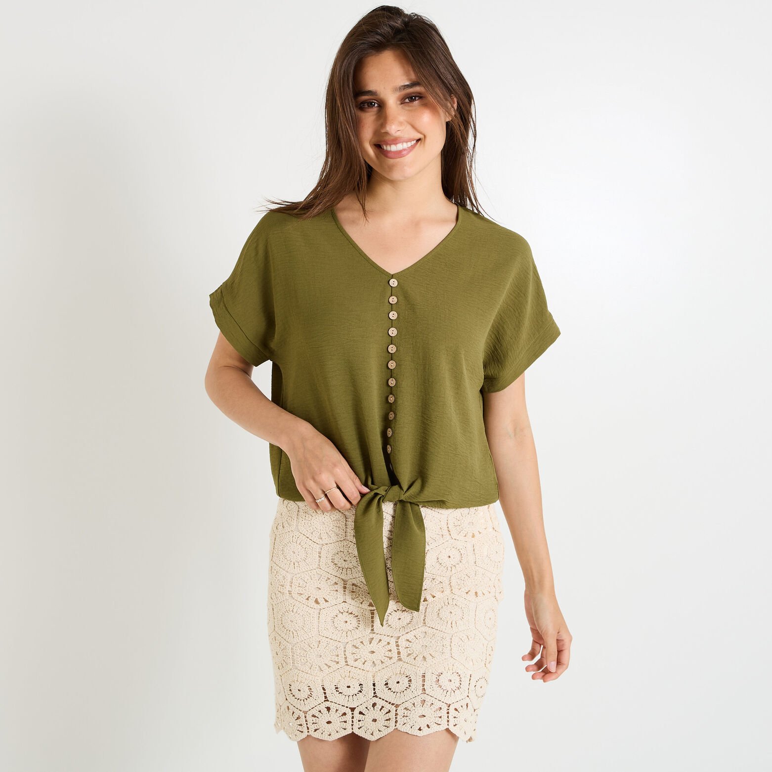 Blouse à nouer femme