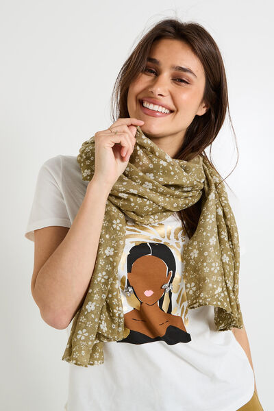 Etole imprimé fleuri femme