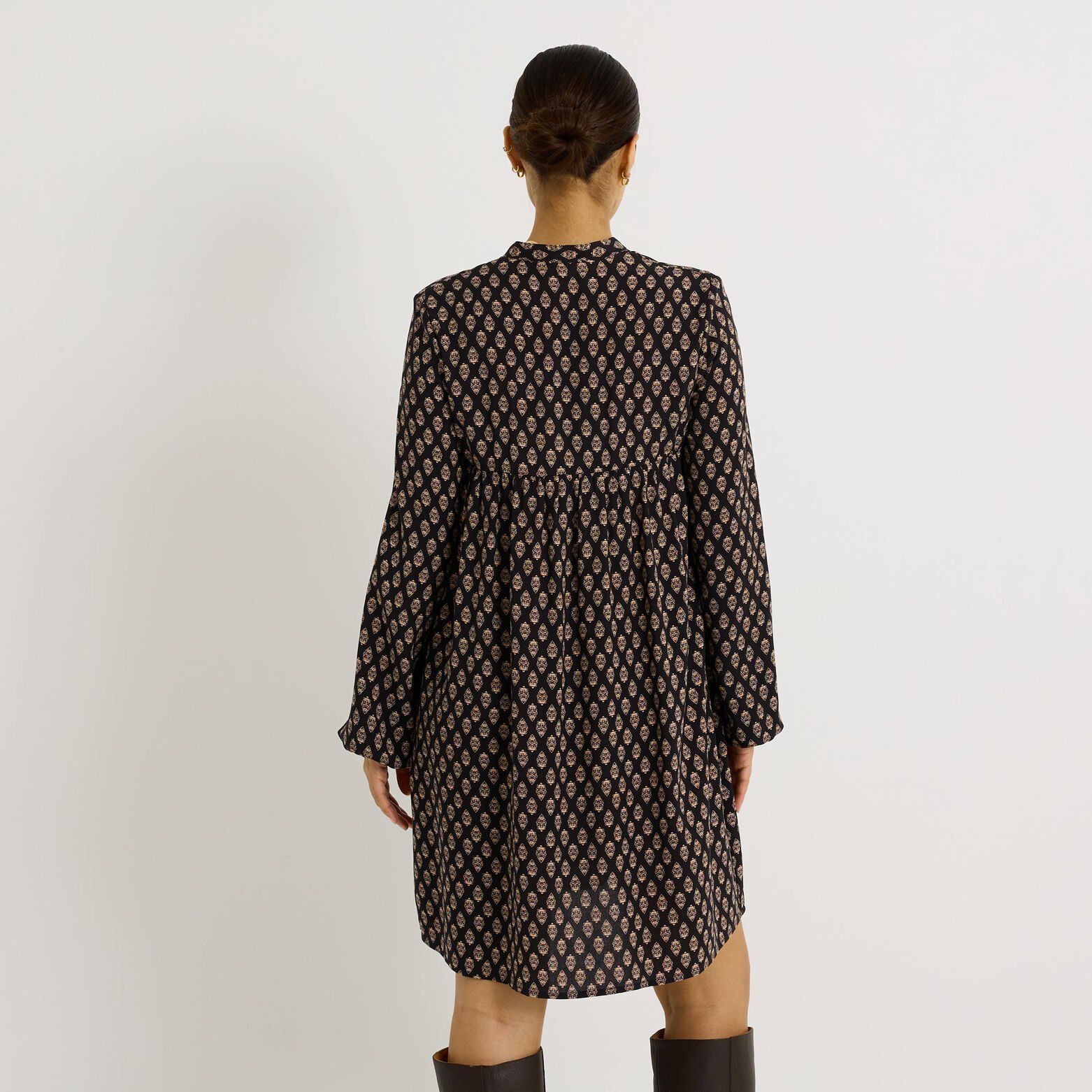 Robe imprimée col V 