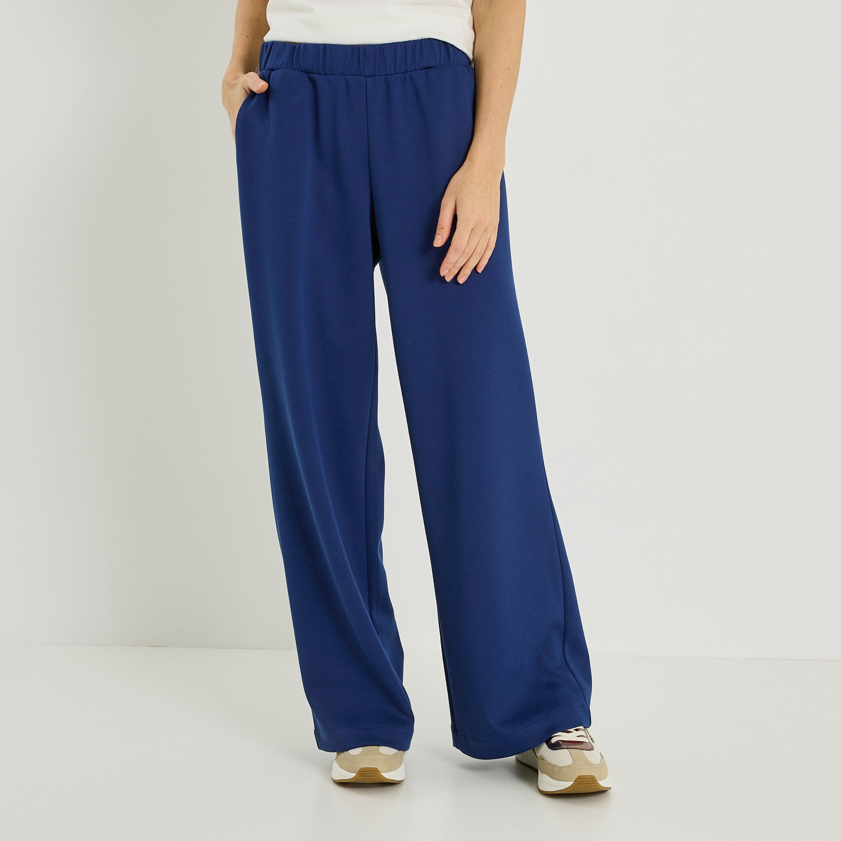 Pantalon large en maille femme