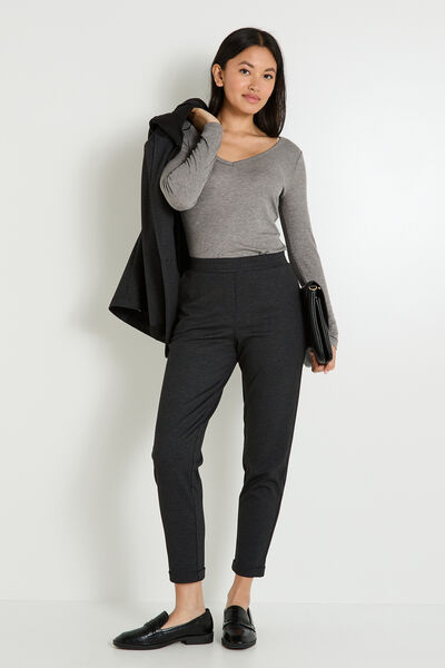 Pantalon en maille jacquard femme