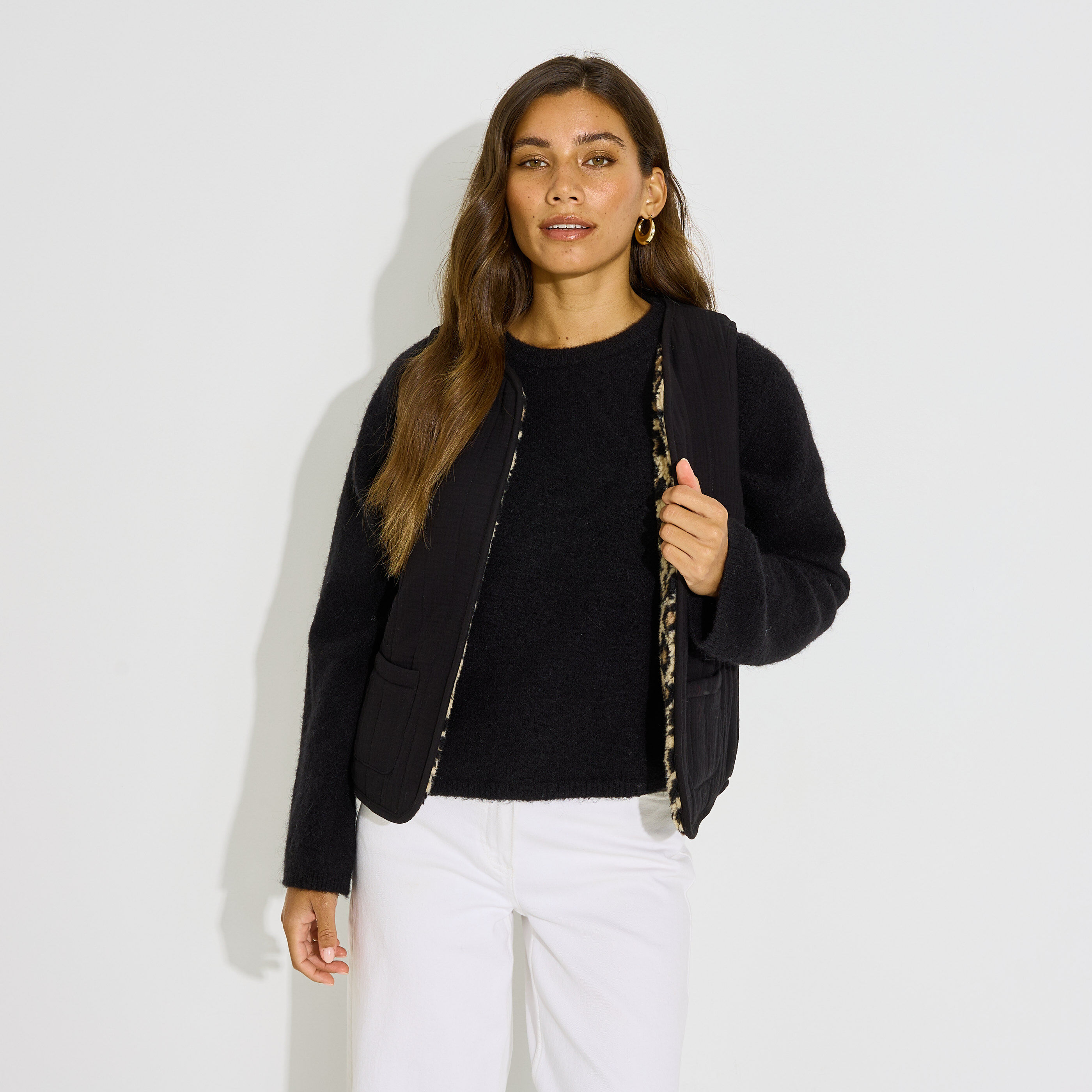 Gilet r&eacute;versible sans manches femme