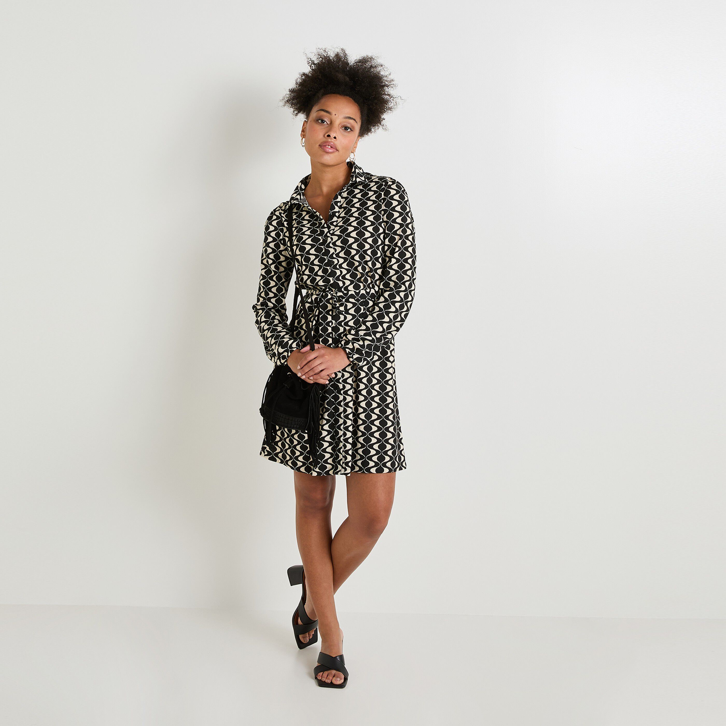 Robe col chemise femme