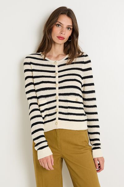 Gilet col rond femme
