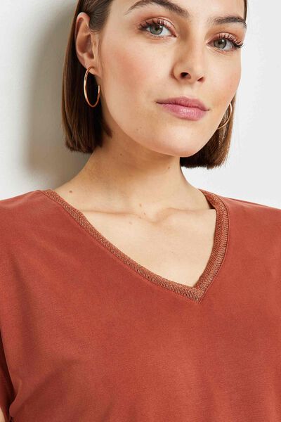T-shirt col V femme
