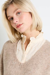 Pull loose col V femme