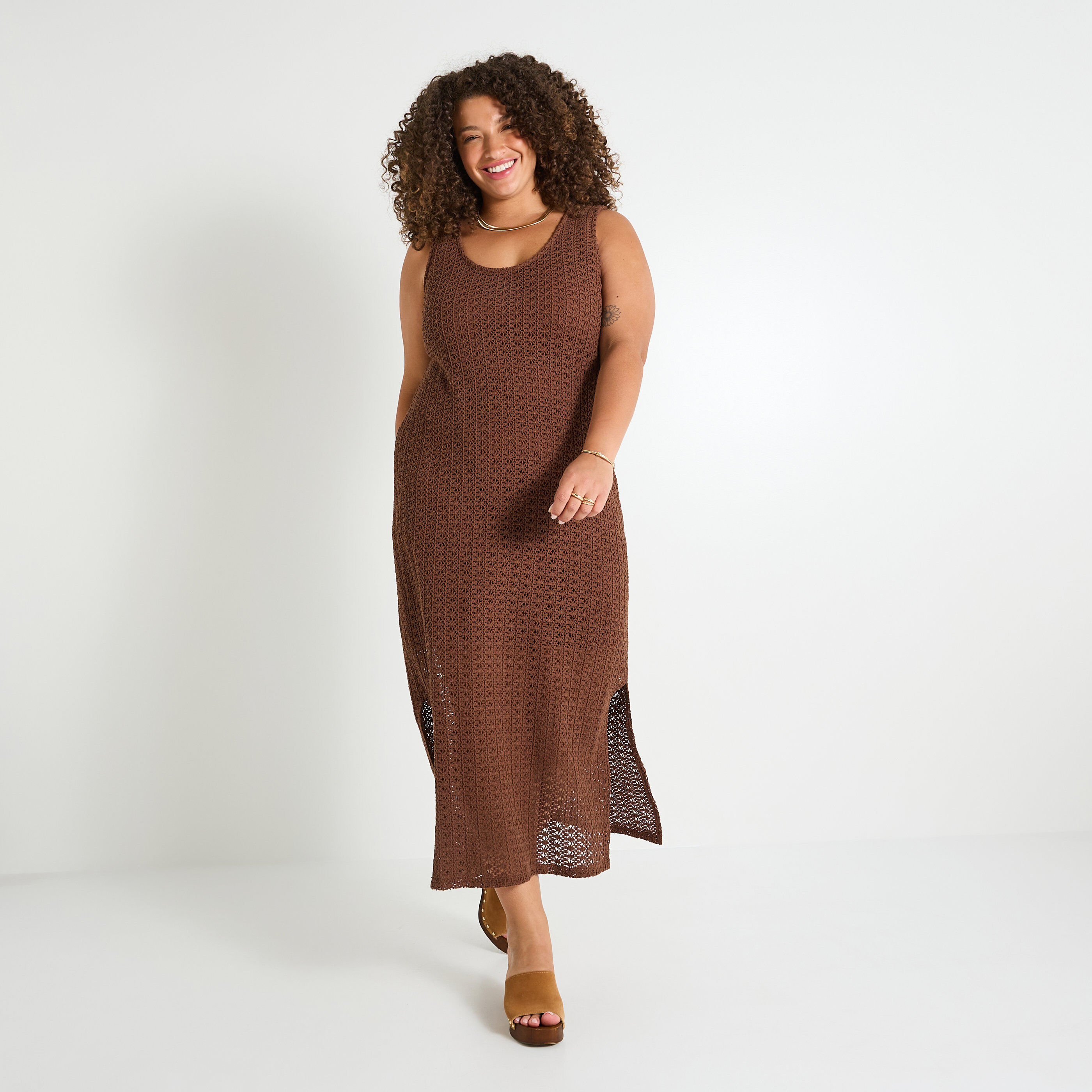 Robe longue en crochet