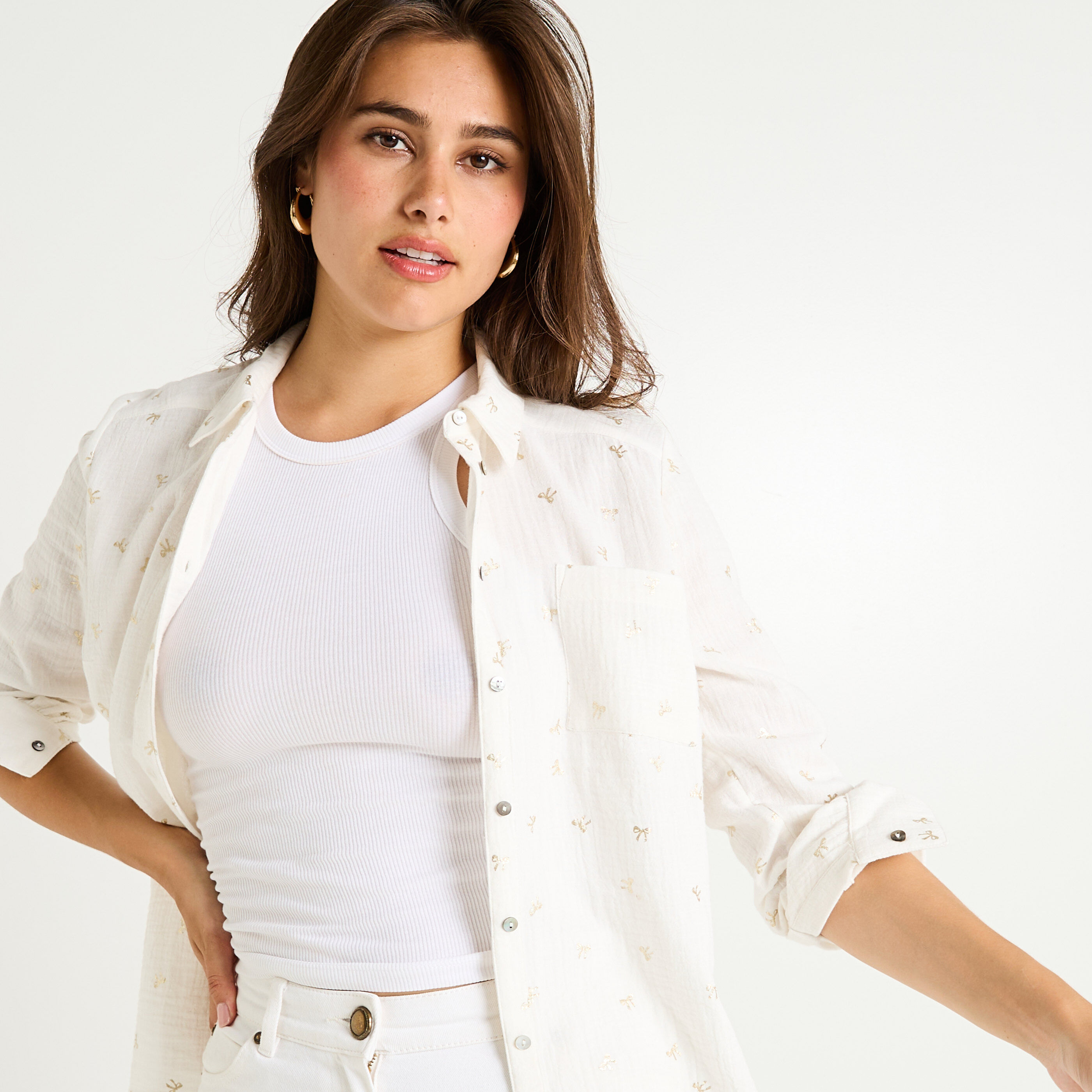 Chemise en gaze de coton femme