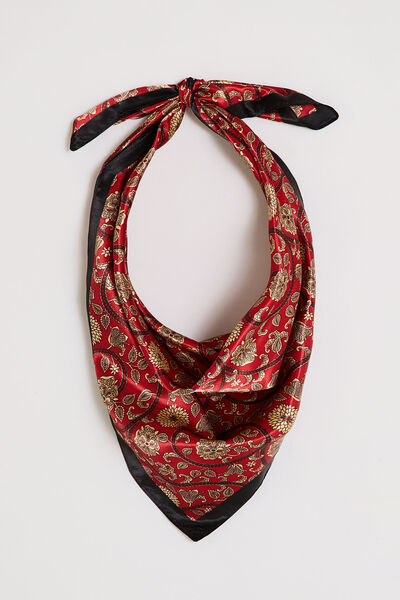 Foulard carré imprimé fleuri femme