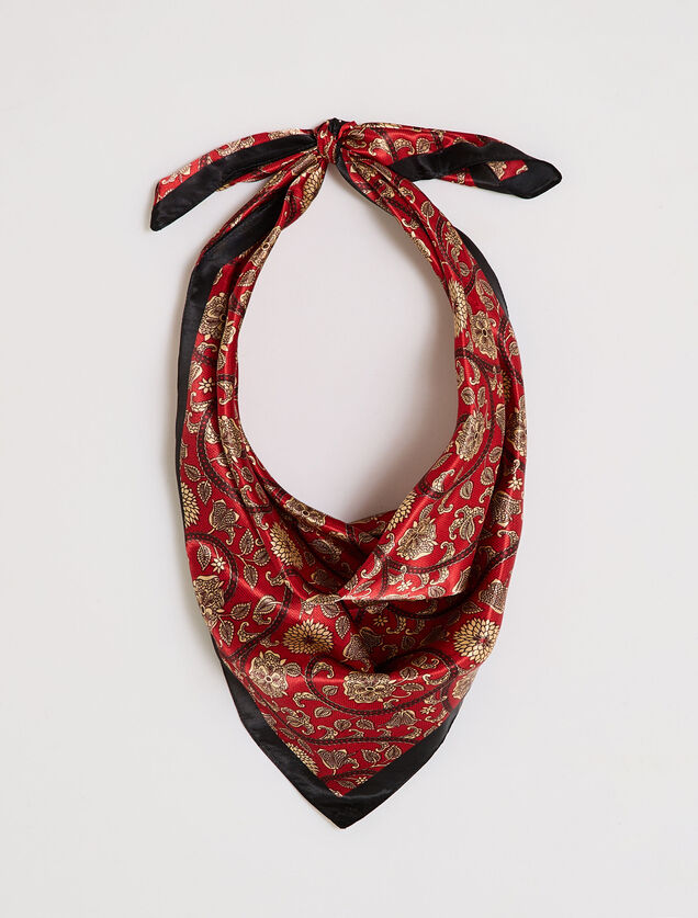 Foulard carré imprimé fleuri femme