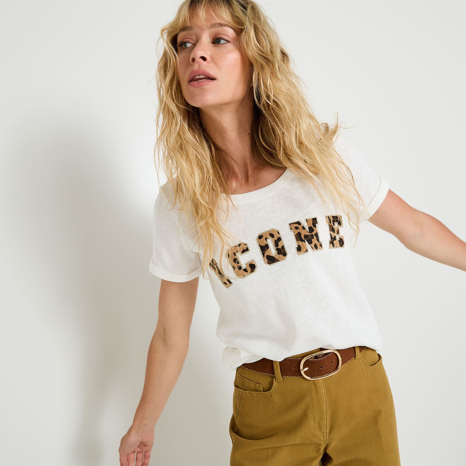T-shirt imprimé léopard femme