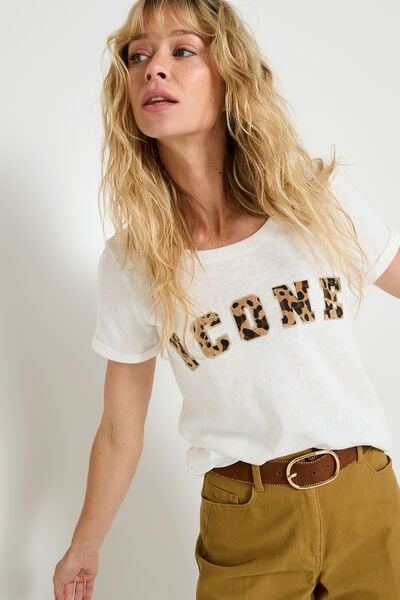 T-shirt imprimé léopard femme