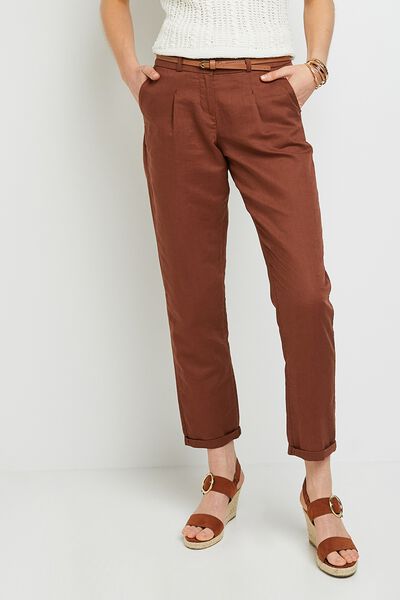 Chino lin mélangé femme