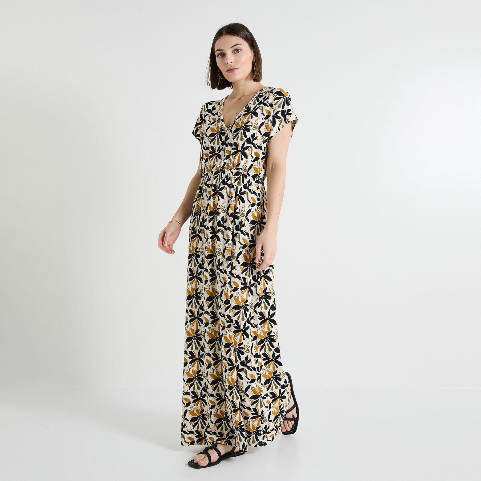 Robe col V femme