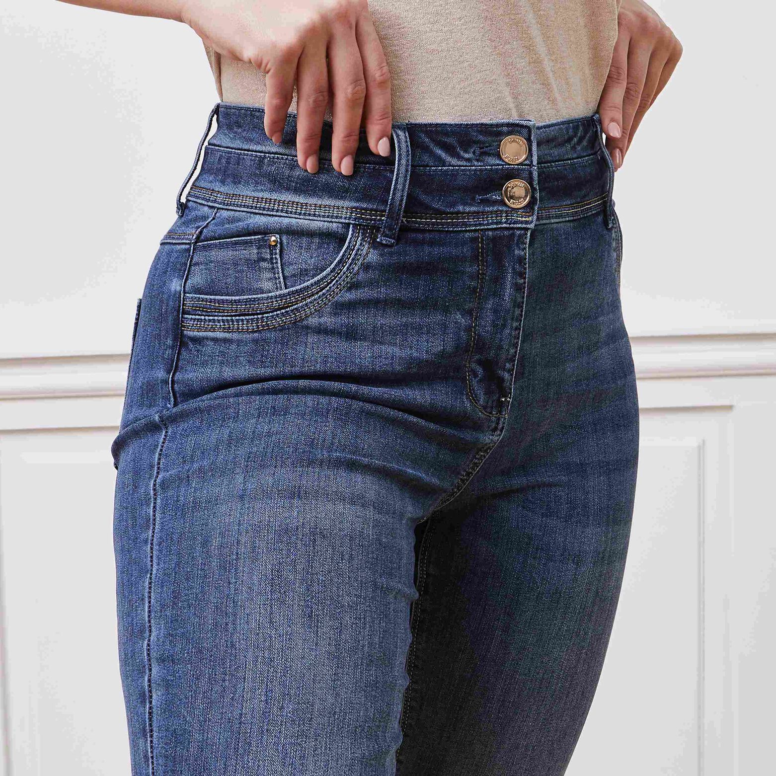 Jean raccourci taille haute HANOI femme